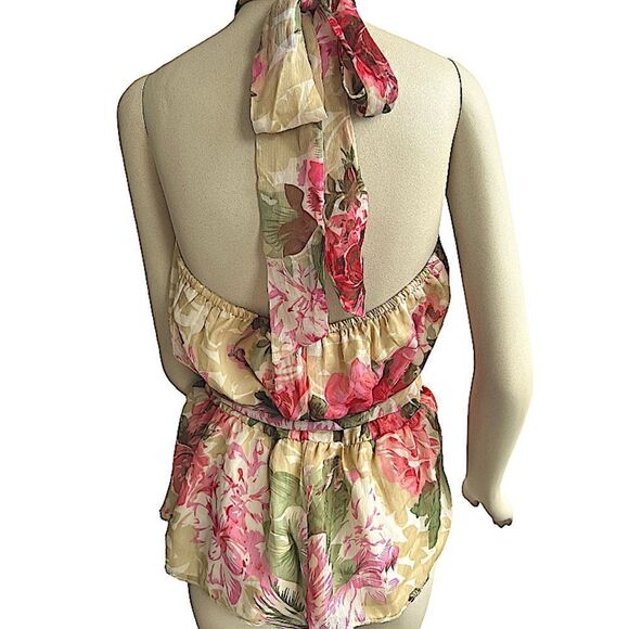 Walter Baker Jannet Sheet Floral Print Halter Top - Picture 3 of 15